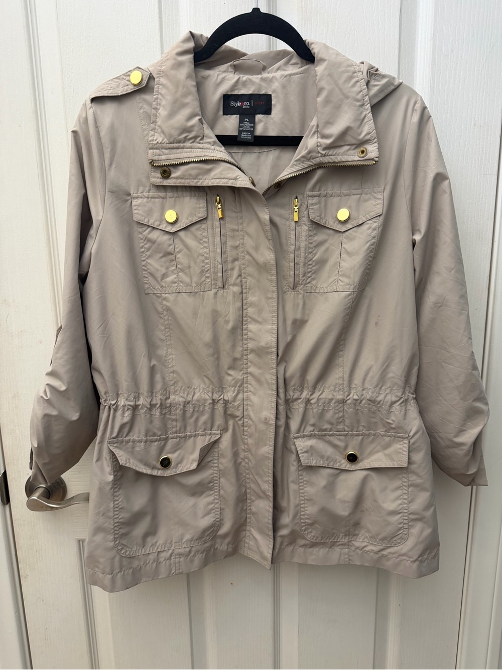 Style & Co. Women's Beige Travel Anorak Jacket